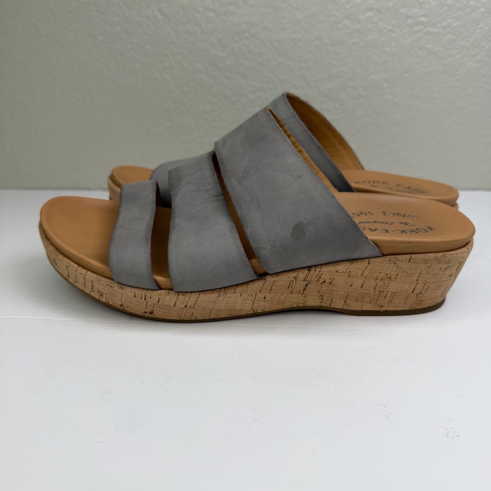Kork-Ease Women’s Menzie Triple Strap Slip-On Leather Cork Wedge Sandals Size 8 - Picture 6 of 11